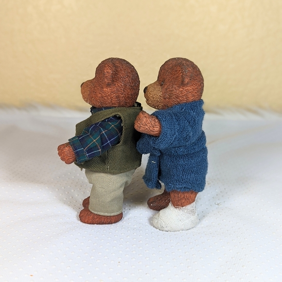 Russ Teddy Bear Vintage Figurine Movable Legs And Arms 4.5 in Mama And Papa - Picture 4 of 9